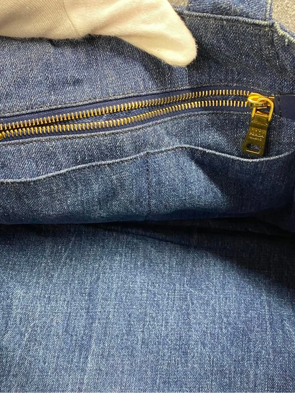 Prada Dark Blue Denim Hobo Tote